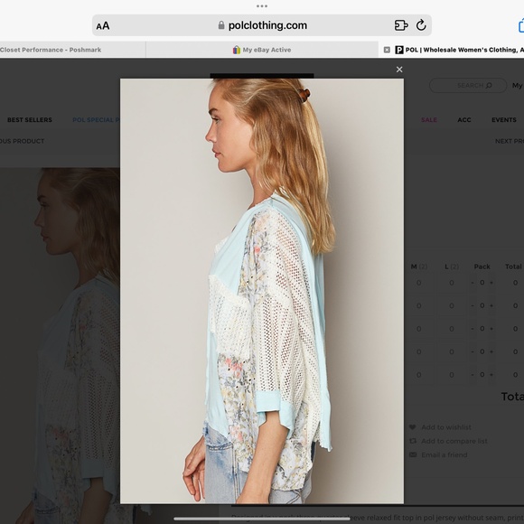 POL V-Neck Crochet Detail Knit Top Women’s Floral Contrast Knit Top BR28 - Picture 8 of 10